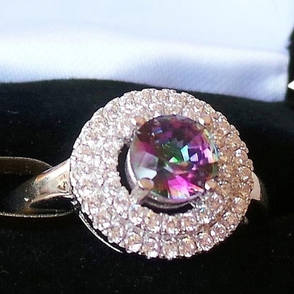 Multicolor Rainbow Topaz Cocktail New Ring